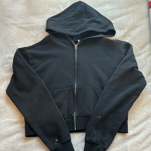 Cropped black hoodie